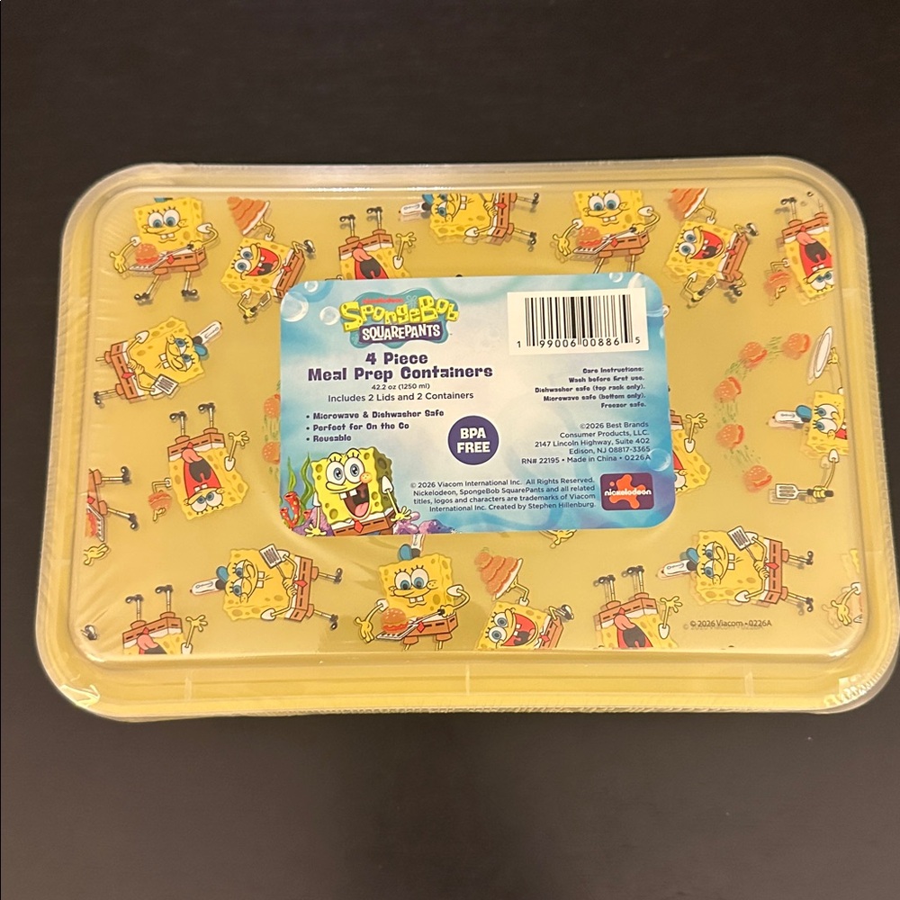 Nickelodeon Sponge Bob SquarePants Meal Prep Container set
